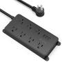Surge Protector Power Strip, ETL Listed, TROND 7 Widely-Spaced Outlets Expansion with 3 USB Ports, Low-Profile Flat Plug, 1700 Joules, 5ft Extension Cord, Wall Mountable, Black