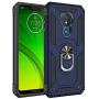 Rebex Compatible with Motorola G7 Power Case Cover,Moto G7 Supra Case,Tough Heavy Protective 360 Metal Rotating Ring Kickstand Holder Grip Magnetic Armor Heavy Duty Shockproof (B-Blue)