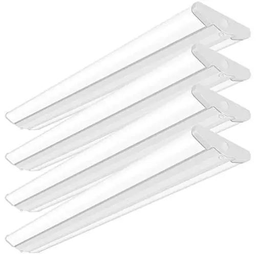 AntLux 4FT LED Wraparound Light Fixture 50W Ultra Slim LED Shop Lights for Garage, No Glare, 5500 Lumens, 4000K Neutral White, 4 Foot Flush Mount Office Ceiling Wrap Light for Workshop Kitchen, 4 Pack
