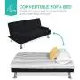 Best Choice Products Linen Upholstered Modern Convertible Folding Futon Sofa Bed w/Removable Armrests, Metal Legs, 2 Cupholders - Black Best Choice Products Linen Upholstered Modern Convertible Folding Futon Sofa Bed w/Removable Armrests, Metal Legs, 2 Cupholders - Black