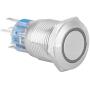 Push Button Switch,12V Blue LED 0.7in Metal Push Button ON/OFF Switch Accessory Part for Auto Motorcycle