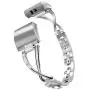 Glebo Compatible with Fitbit Charge 2 Bands for Women, Bling Bracelet Metal Straps Bangle Wristbands Accessories Replacement Bands for Fitbit Charge 2 Band Small Large, Silver