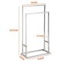 Naturous Freestanding Towel Rack 2 Tier Metal Towel Bar Stand Stainless Steel Bathroom Towel/Kitchen Towel Rack Stand