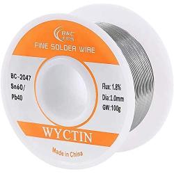 WYCTIN 2047 1.0mm 100g 60/40 Active Solder Wire with Resin Core for DIY Soldering Work