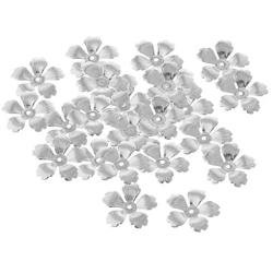 Baosity 30 Piece Metal Silver Hollow Filigree Flower Beads Cap End Spacer Beads Jewelry Making Findings Accessories 32mm