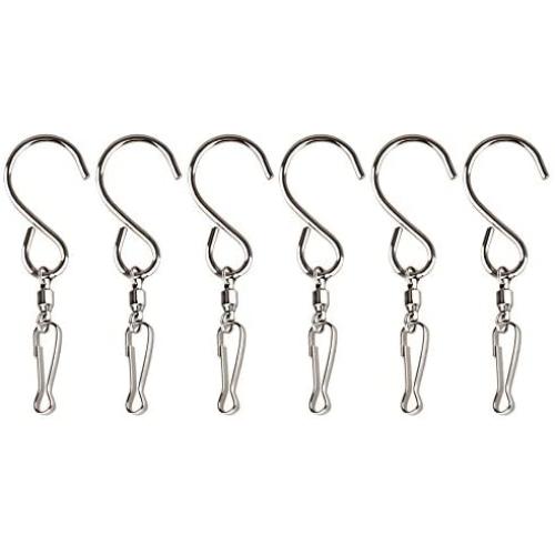KUUQA Swivel Hooks Clips for Hanging Wind Spinners Wind Chimes Crystal Twisters Party Supply(6 Pack)