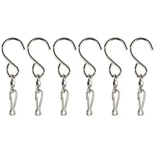 KUUQA Swivel Hooks Clips for Hanging Wind Spinners Wind Chimes Crystal Twisters Party Supply(6 Pack) KUUQA Swivel Hooks Clips for Hanging Wind Spinners Wind Chimes Crystal Twisters Party Supply(6 Pack)