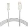 Amazon Basics Double Braided Nylon USB-C to USB-A 2.0 Fast Charging Cable, 3A - 10-Foot, Silver