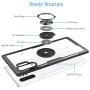 Galaxy Note 10+ Plus/Pro/5G Case,WATACHE Crystal Clear Carbon Fiber Design Armor Protective Case with 360 Degree Rotation Finger Ring Grip Holder Kickstand for Galaxy Note 10+/Plus,Black