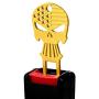 Seat Belt Buckle Alarm Stopper - Metal Seatbelt Silencer Bottle Opener Keychain for All Vehicles - Universal Seat Belt Clip for Cars - Sturdy Metal Car Seat Belt Silencers - Skull (Pearl Gold)