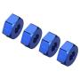 Upgrade Aluminum Hex Wheel Hubs 12mm w/Axle Pins Nuts Washers Set for 1/10 Traxxas 2WD Slash Stampede Rustler Replace 3654 1654 Blue-Anodized