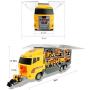 Joyfia 11 in 1 Die-cast Construction Truck Vehicle Car Toy Set Play Vehicles in Carrier Truck, Alloy Metal Car Model Excavator Dumper Bulldozer Road Roller for Kids Boys Girls