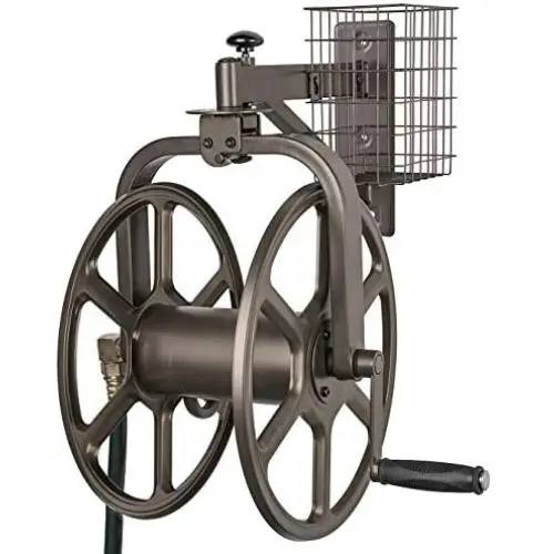 Liberty Garden 712 Single Arm Navigator Multi-Directional Garden Hose Reel, Holds 125-Feet of, 5/8-Inch, Bronze Liberty Garden 712 Single Arm Navigator Multi-Directional Garden Hose Reel, Holds 125-Feet of, 5/8-Inch, Bronze