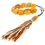Yellow Jade Gemstone, Handmade Greek Worry Beads or Komboloi with Alpaca Metal Parts on Pure Silk Cord & Tassel, Length 34cm (13.4) Yellow Jade Gemstone, Handmade Greek Worry Beads or Komboloi with Alpaca Metal Parts on Pure Silk Cord & Tassel, Length 34cm (13.4)