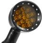 PBYMT Bullet Style Turn Signal Light Amber Lamp Compatible for Chopper Bobber Cruiser Honda Suzuki Kawasaki Yamaha Harley Davidson BMW and More (Black Housing)