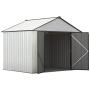 Arrow 10 x 8 EZEE Shed Cream with Charcoal Trim Extra High Gable Steel Storage Shed