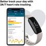 Fitbit Inspire 2 Health & Fitness Tracker with a Free 1-Year Fitbit Premium Trial, 24/7 Heart Rate, Black/White, One Size (S & L Bands Included)