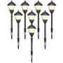GOODSMANN Low Voltage Path Landscape Lights LED 1.5 Watt Floodlight with Metal Spike and Connector 100 Lumens for Outdoor Lighting Garden Patio Yard (8 Pack) 9920-G115-08