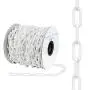 Houseables Plastic Chain, Safety Barrier, 124 Foot, 2'' Links, Light Weight, UV Protected, Accessory for Crowd Control, Queue Line, Decoration, Chains Link Fence (White)