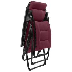 Lafuma Futura Air Comfort Zero Gravity Recliner (Bordeaux Red) Padded Folding Outdoor Reclining Chair