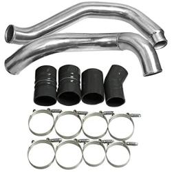 Turbo Intercooler Pipe and Boot Kit tubes Powerstroke Fit for F350 6.0L 2003-2007 (Silver)