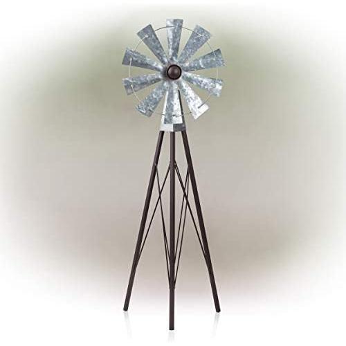 Alpine Corporation JUM368 Alpine Garden Stake Metal Wind Spinner, Bronze and Silver