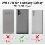 YOUMAKER Case for Samsung Galaxy Note 10 Plus, Built-in Screen Protector with Fingerprint ID Heavy Duty Full Body Shockproof Cover for Galaxy Note 10 Plus 6.8 Inch - Gun Metal/Black