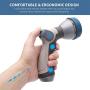 Hose Nozzle Garden, Metal Spray Nozzle High Pressure, 8 Patterns Thumb Control for Watering Plants & Lawn, Car Washing, Patio, Dog & More (Blue)