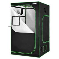 VIVOSUN 48''x48''x80'' Mylar Hydroponic Grow Tent with Observation Window and Floor Tray for Indoor Plant Growing 4 x4