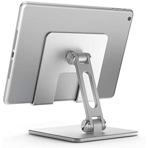 Ipad Stand Aluminum Metal Tablet Holder for Desk Angle Height Adjustable Ipad Holder for IPad Pro 9.7, 10.5, 12.9 Air Mini 4 3 2, Kindle, Nexus,Tablet Stand Slieve