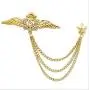 3 Pieces Brooch for Men Suit Shirt Stud Brooch Lapel Pin Brooch Pin Chain Tassel Brooch Pin with Crystal Beads for Suit Shirts Brooch Lapel by TQsuen, Including 1 Flower Lapel Pins, Angel Wings Style