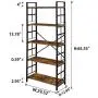 OIAHOMY Industrial Bookshelf,5-Tier Vintage Bookcase and Bookshelves,Rustic Wood and Metal Shelving Unit,Display Rack and Storage Organizer for Living Room, Rustic Brown OIAHOMY Industrial Bookshelf,5-Tier Vintage Bookcase and Bookshelves,Rustic Wood and Metal Shelving Unit,Display Rack and Storage Organizer for Living Room, Rustic Brown