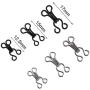Bememo 50 Set Sewing Hooks and Eyes Closure for Bra and Clothing, 3 Sizes (Silver and Black)
