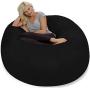 Chill Sack Bean Bag Chair: Giant 5 Memory Foam Furniture Bean Bag - Big Sofa with Soft Micro Fiber Cover - Black