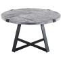 Walker Edison Anastasia Modern Metal Wrap X Base Coffee Table, 30 Inch, Grey Concrete