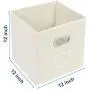 Magicfly Storage Bins with Label Holders, Set of 6 Foldable Storage Cubes 12 X 12 inch with Handle, Fabric Storage Bins for Closet, Books, Bedroom, Beige