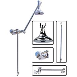 High Sierras All Metal Outdoor Shower Kit with Exclusive Self-Closing Pull-Bar Shower Valve - Will Not Break Like Traditional Pull-Chains - 1.5 GPM – Chrome