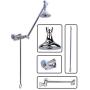 High Sierras All Metal Outdoor Shower Kit with Exclusive Self-Closing Pull-Bar Shower Valve - Will Not Break Like Traditional Pull-Chains - 1.5 GPM – Chrome