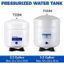 iSpring T32M Pressurized Water Storage Tank with Ball Valve for Reverse Osmosis RO Systems, 4 Gallon, 1/4'' Tank Valve Included