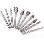 XT AUTO 10Pcs High Speed Steel Burr Bits Rotary Carving Burs Woodworking Rotary File Set for Metal Rotary Files Bit Wood Cutting Burrs Set