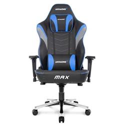 AKRacing Masters Series Max Gaming Chair with Wide Flat Seat, 400 Lbs Weight Limit, Rocker and Seat Height Adjustment Mechanisms - Blue