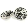 Bezelry 8 Pieces Celtic Dragon Metal Shank Buttons. 25mm (1 inch) (Antique Silver)