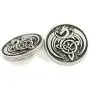 Bezelry 8 Pieces Celtic Dragon Metal Shank Buttons. 25mm (1 inch) (Antique Silver)