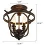 UOFUS Rustic Semi Flush Mount Ceiling Light Fixtures,4-Light Black Metal Chandelier ,Farmhouse Lighting for Kitchen Foyer Bar Entryway Bedroom Living Room Island Laundry Room (Black) UOFUS Rustic Semi Flush Mount Ceiling Light Fixtures,4-Light Black Metal Chandelier ,Farmhouse Lighting for Kitchen Foyer Bar Entryway Bedroom Living Room Island Laundry Room (Black)