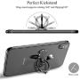 Bat Phone Ring Stand Holder - OATSBASF Cell Phone Ring Holder Finger Grip 360 Degree Rotation Compatible with iPhone 12/11 Pro Max/SE 2020 and Other Smartphones（Black+Silver）