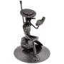 Handmade Auto Part Quixote Reads Cervantes Sculpture (Mexico) Grey Metal