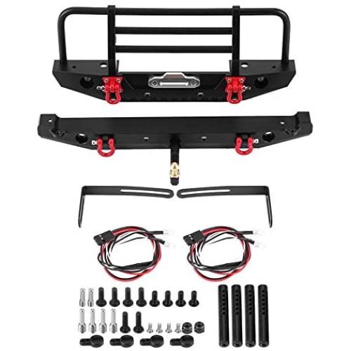 Drfeify RC Metal Front Rear Bumper with LED Lights Spare Parts Fit for Traxxax TRX-4 for SCX10II 90046 1/10 RC Model Cars Drfeify RC Metal Front Rear Bumper with LED Lights Spare Parts Fit for Traxxax TRX-4 for SCX10II 90046 1/10 RC Model Cars