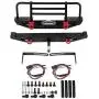 Drfeify RC Metal Front Rear Bumper with LED Lights Spare Parts Fit for Traxxax TRX-4 for SCX10II 90046 1/10 RC Model Cars