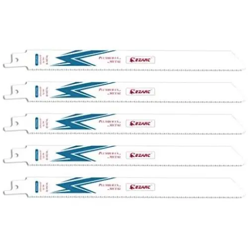 EZARC Reciprocating Saw Blade Bi-Metal Cobalt Sabre Saw Blades for Metal Cutting 9-Inch 14TPI R922PM (5-Pack)