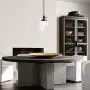 Pathson Black Pendant Light with Globe Round Glass Shade, Metal Base Cap and Adjustable Textile Cord, Industrial Style Retro Hanging Lamps for Dining Room Kitchen Island